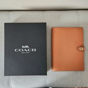 Coach Leather Notebook - Includes Lined Notebook and Gift Packaging
